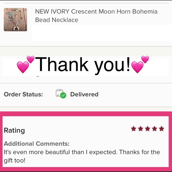 *LAST ONE* NEW IVORY Crescent Moon Boho Necklace - Picture 3 of 13